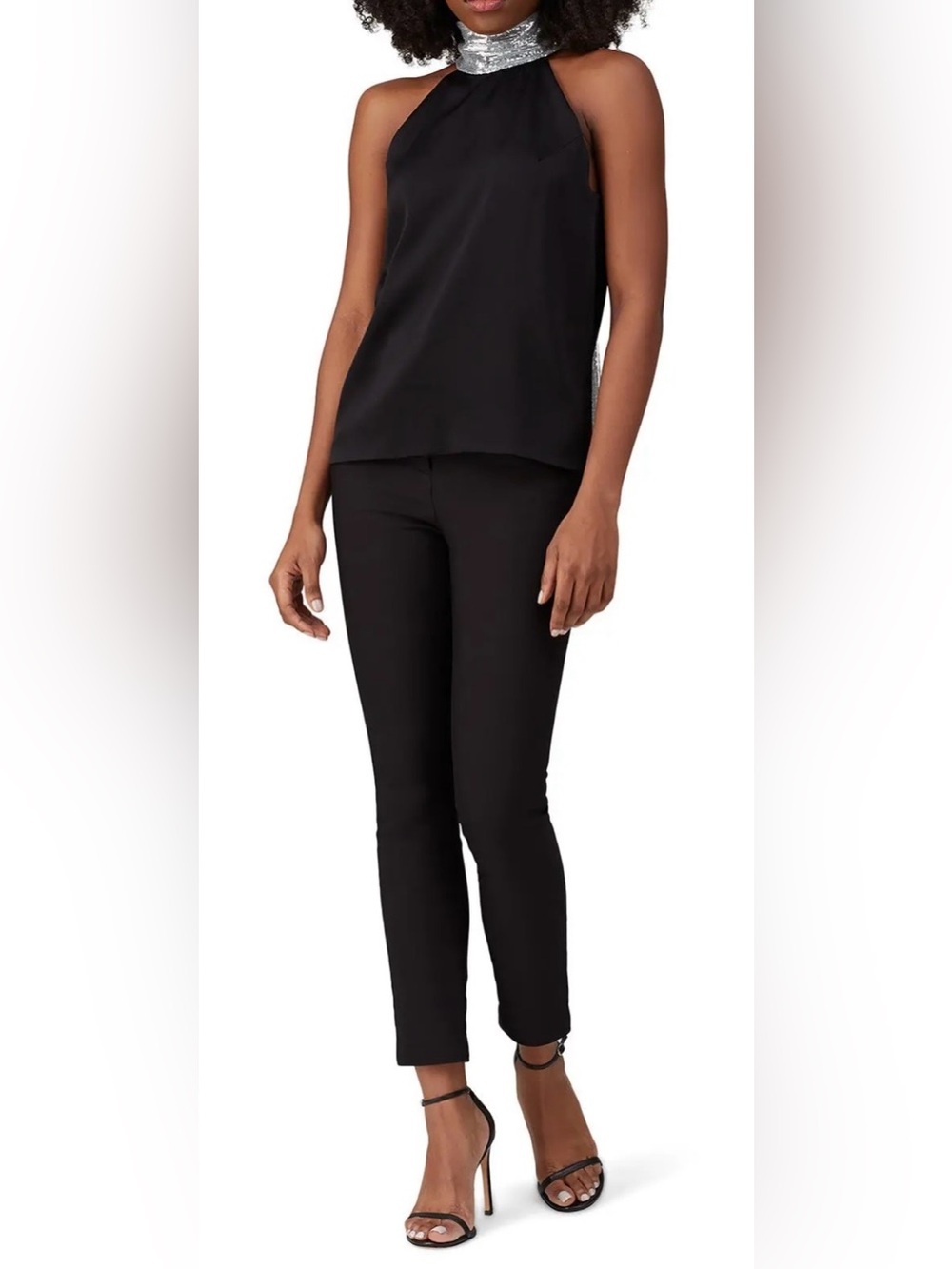 *Flawed RTR Galvan London Black Sequin Sash Neck Tunic (0259)